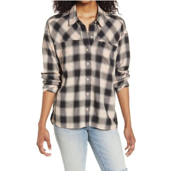 bp Tops - NWT BP Nordstrom High/low Flannel Button Up